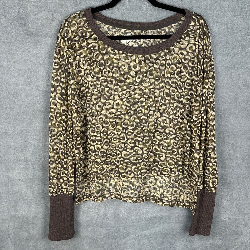 Pilcro Anthropologie Top Womens Medium Brown Sheer Lightweight Boxy Neutral